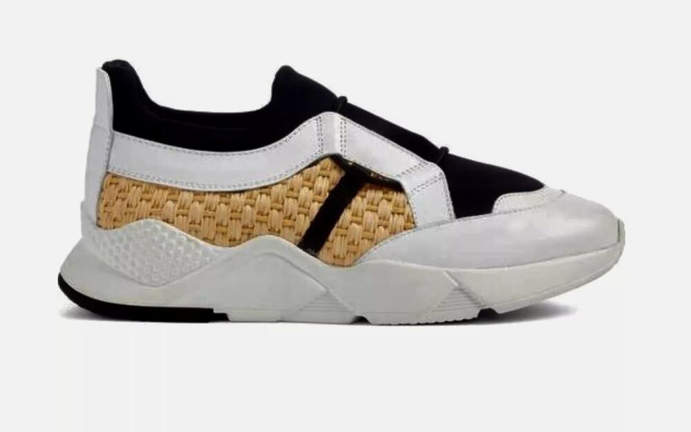 Clergerie Paris Men's Salvy Woven Sneaker Leather Jute Upper Size 11 US 44 EU
